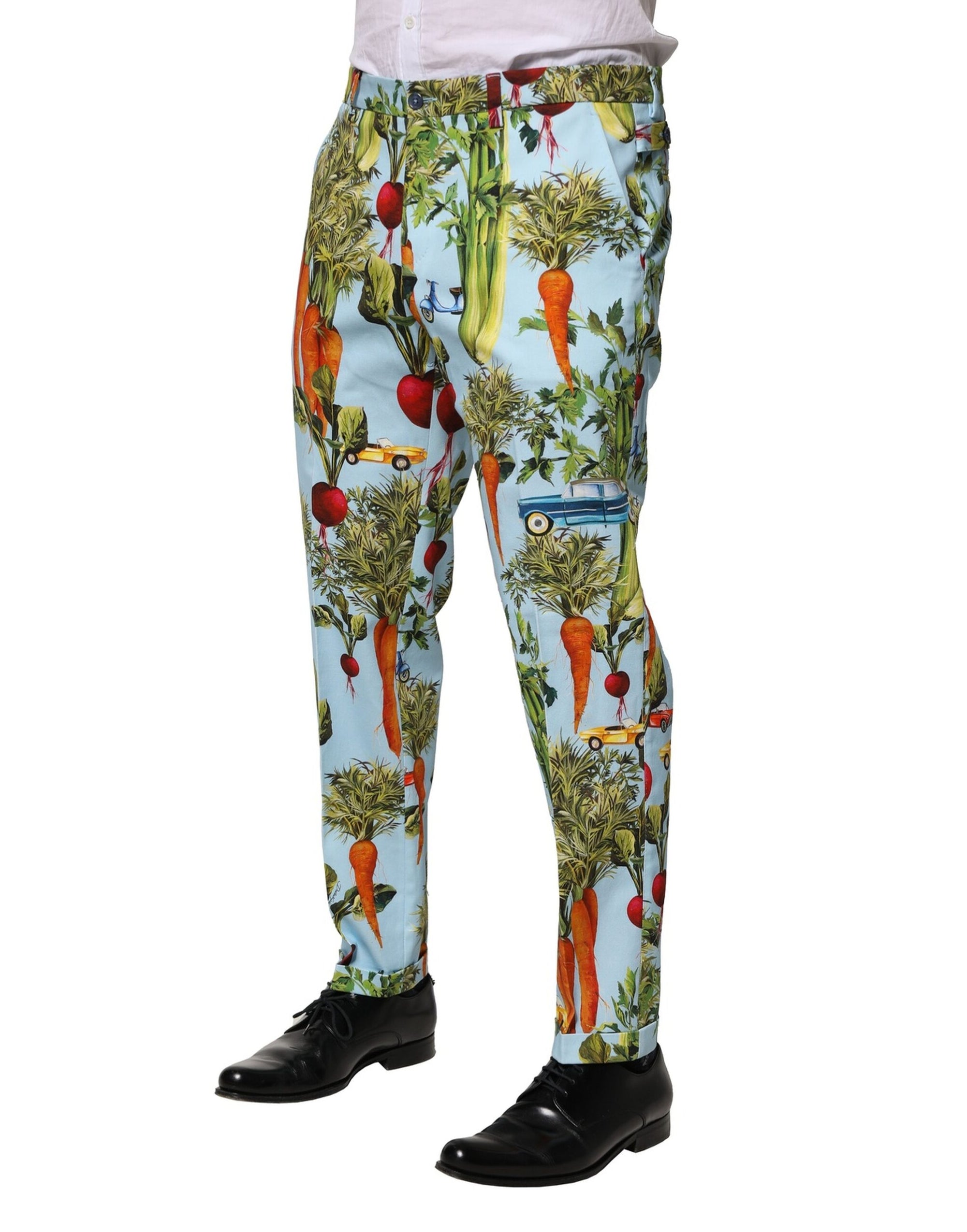 Dolce &amp; Gabbana Multicolor Cotton Tapered Men Pants