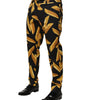 Dolce &amp; Gabbana Black Pasta Print Tapered Men Pants