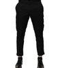 Dolce & Gabbana Black Cotton Dress Slim Formal Pants