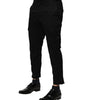 Dolce & Gabbana Black Cotton Dress Slim Formal Pants