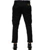 Dolce & Gabbana Black Cotton Dress Slim Formal Pants