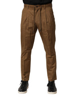 Pantalon chino taille moyenne en coton marron Dolce &amp; Gabbana pour homme