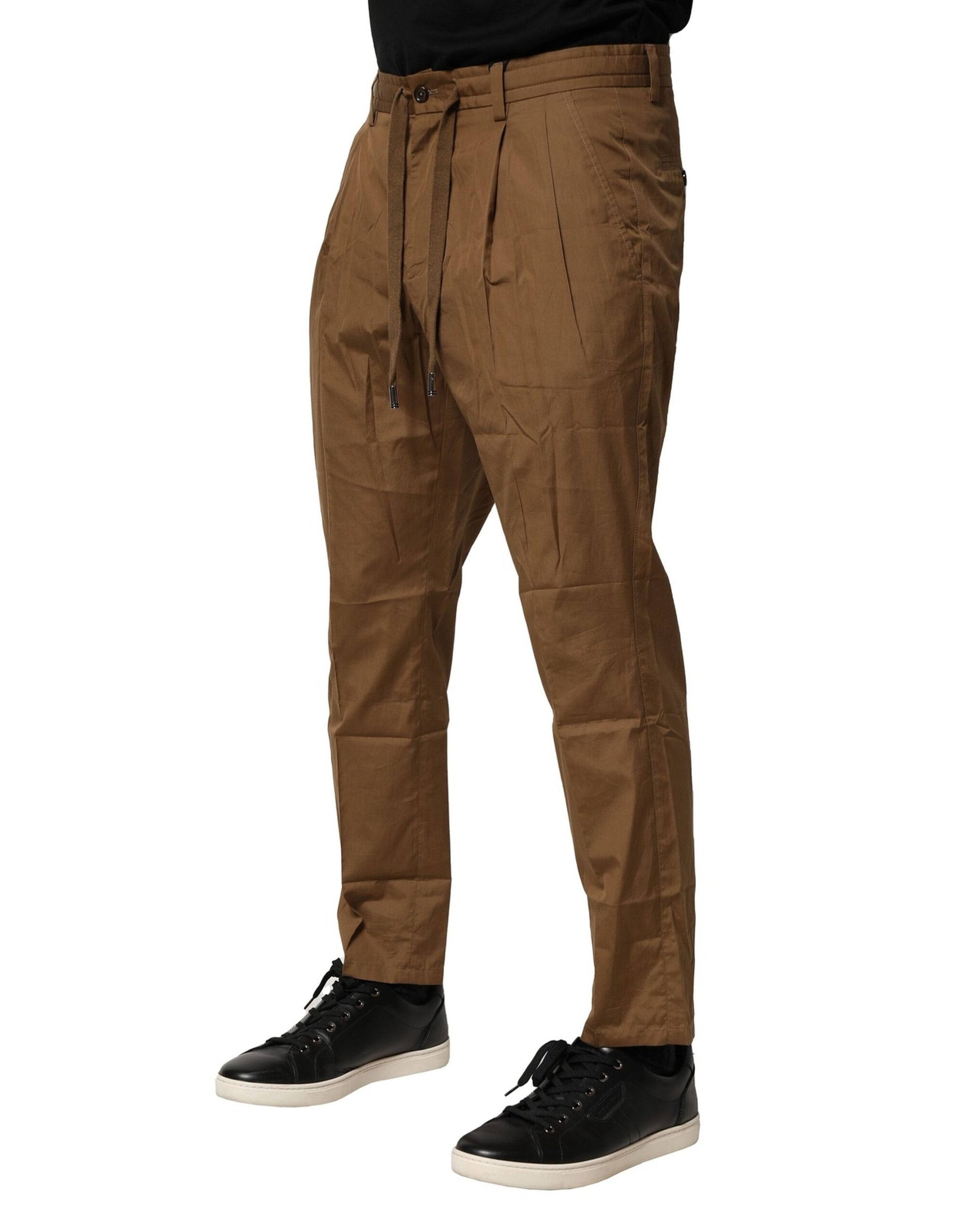 Pantalon chino taille moyenne en coton marron Dolce &amp; Gabbana pour homme