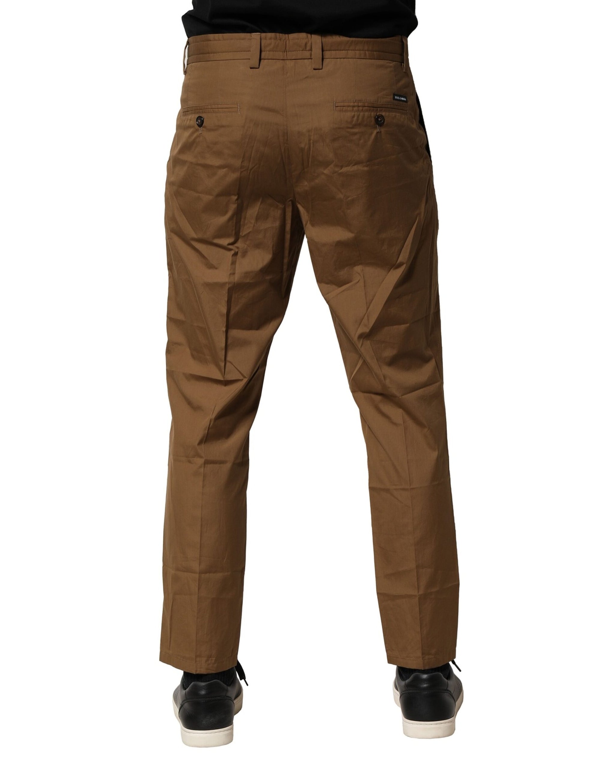 Pantalon chino taille moyenne en coton marron Dolce &amp; Gabbana pour homme