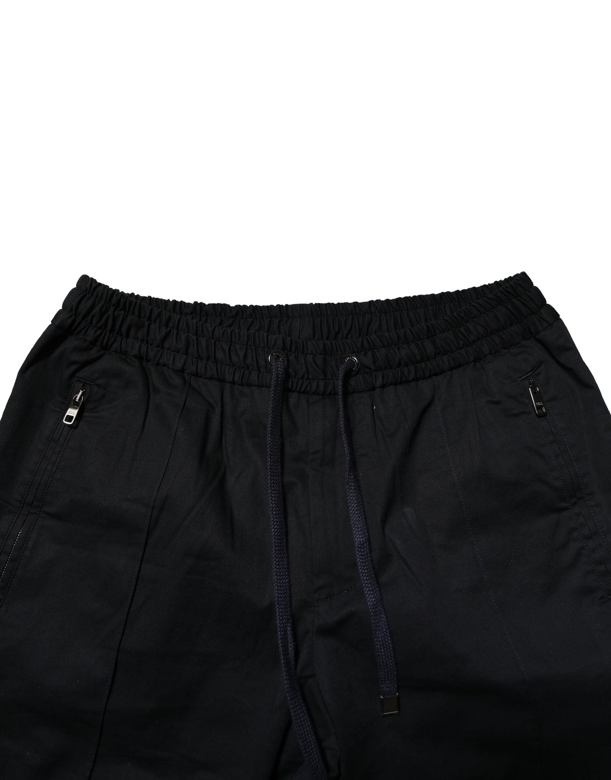 Pantalon de jogging taille moyenne en coton noir Dolce &amp; Gabbana