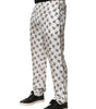 Dolce & Gabbana White Floral Silk Casual Lounge Pants
