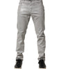 Dolce & Gabbana Silver Cotton Stretch Slim Denim Jeans