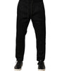 Dolce & Gabbana Black Cotton Mid Waist Jogger Pants