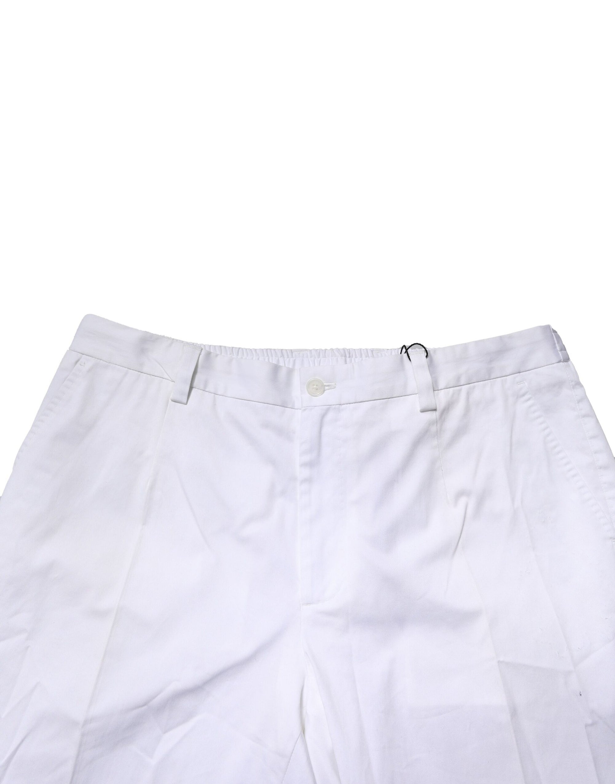 Pantalon slim habillé en coton blanc Dolce &amp; Gabbana