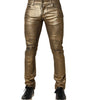 Dolce & Gabbana Gold Tattered Cotton Stretch Slim Denim Jeans