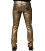 Dolce & Gabbana Gold Tattered Cotton Stretch Slim Denim Jeans