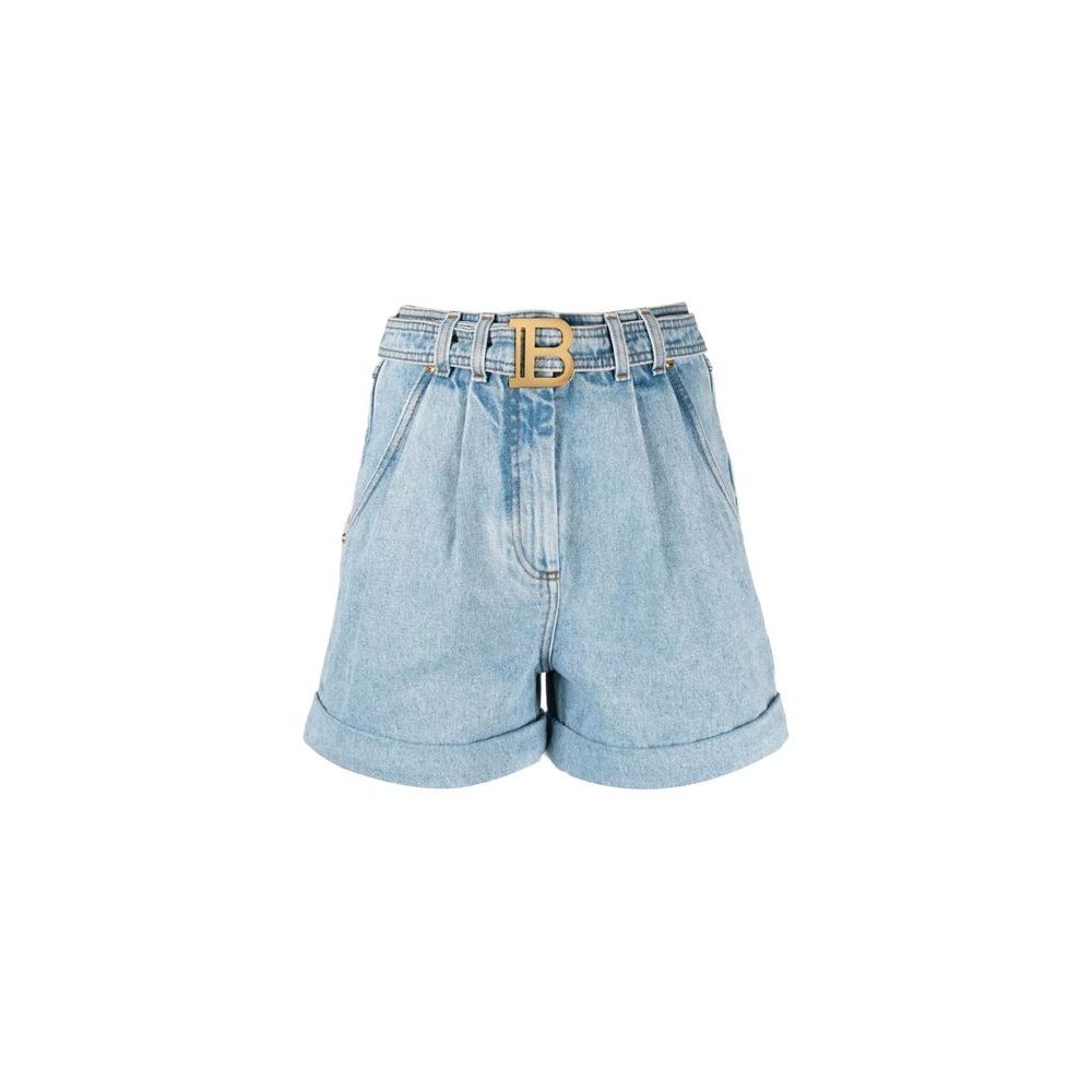Short en coton bleu Balmain
