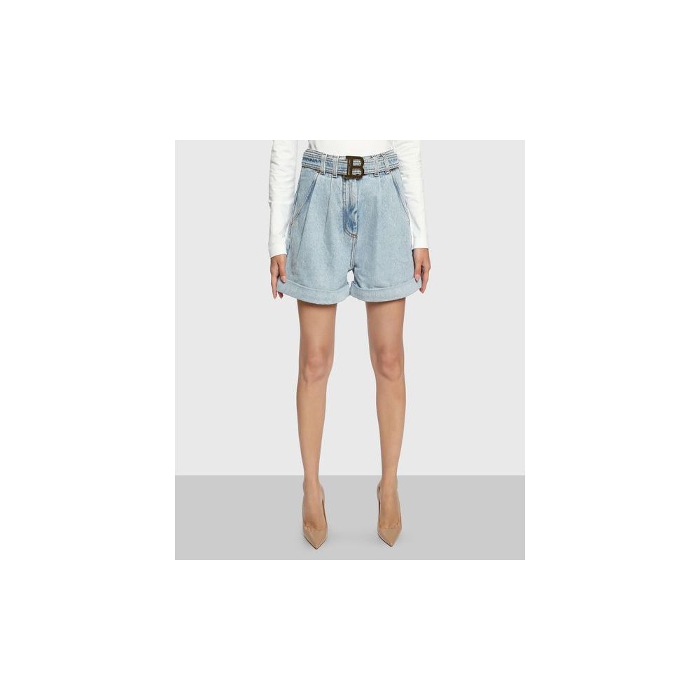 Short en coton bleu Balmain
