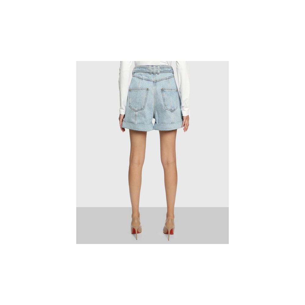 Short en coton bleu Balmain