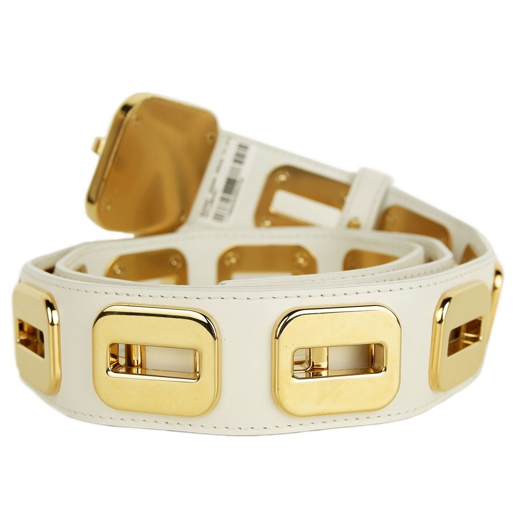 Dolce &amp; Gabbana White Calfskin Women Belt