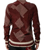 Dolce & Gabbana Maroon Dotted Silk Long Sleeve Casual Shirt