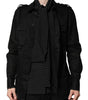 Dolce & Gabbana Black Polka Dot Linen Silk Men Casual Shirt
