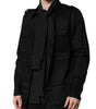 Dolce & Gabbana Black Polka Dot Linen Silk Men Casual Shirt