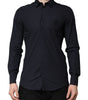Dolce & Gabbana Dark Blue MARTINI Cotton Dress Formal Shirt