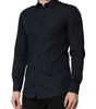 Dolce & Gabbana Dark Blue MARTINI Cotton Dress Formal Shirt