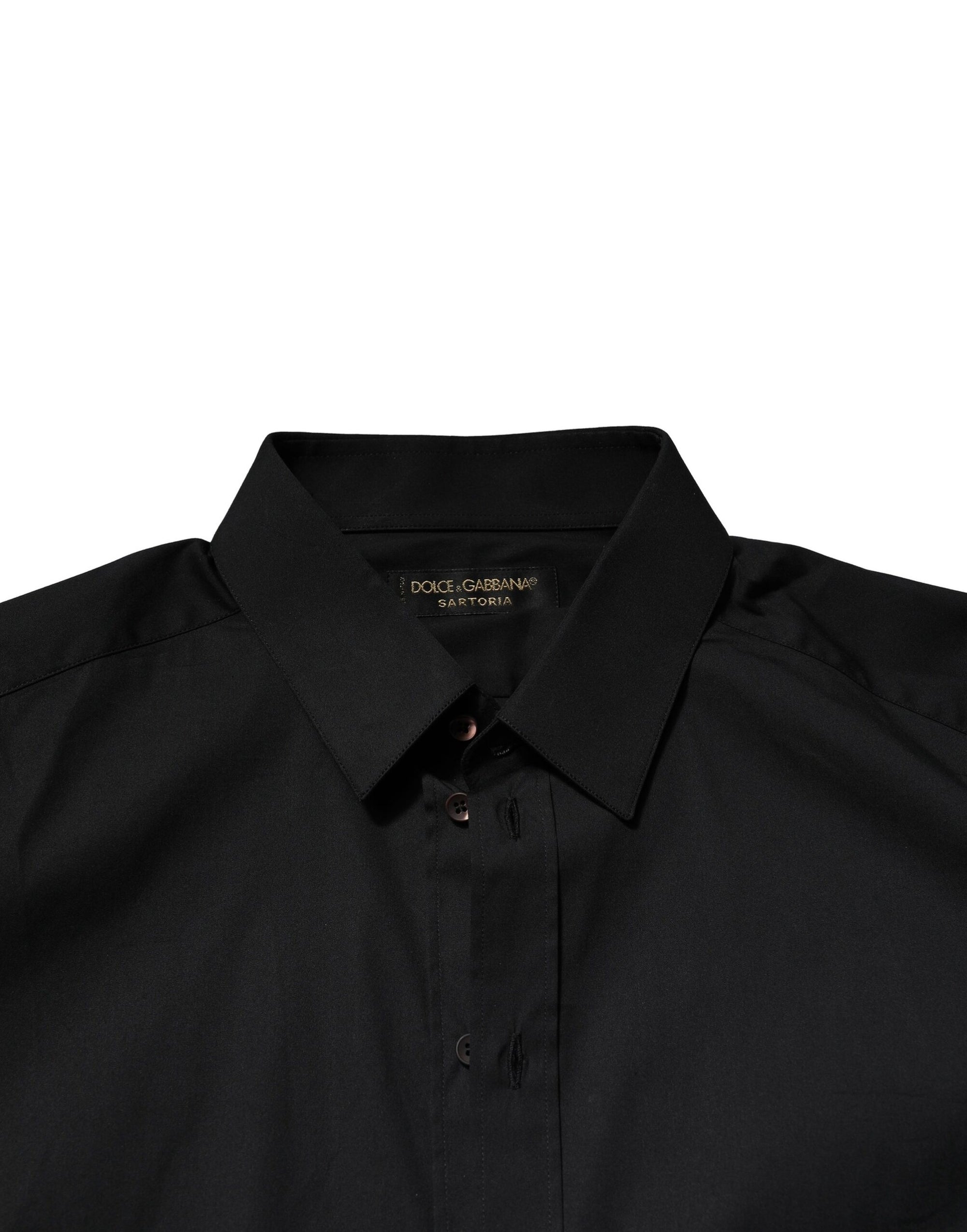 Chemise habillée en coton noir SARTORIA Dolce &amp; Gabbana pour homme