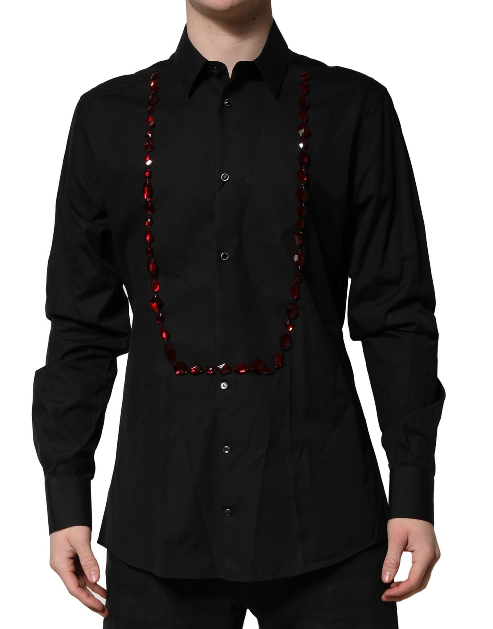 Chemise habillée noire et dorée Dolce & Gabbana pour homme