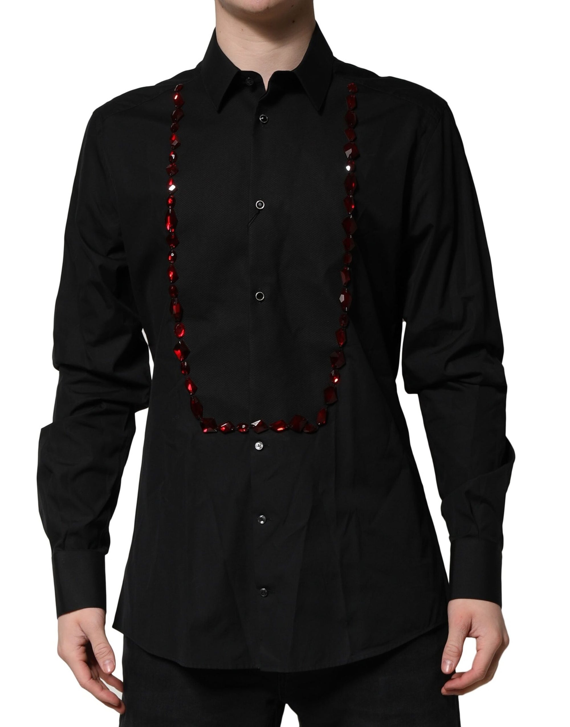 Chemise habillée noire et dorée Dolce &amp; Gabbana pour homme