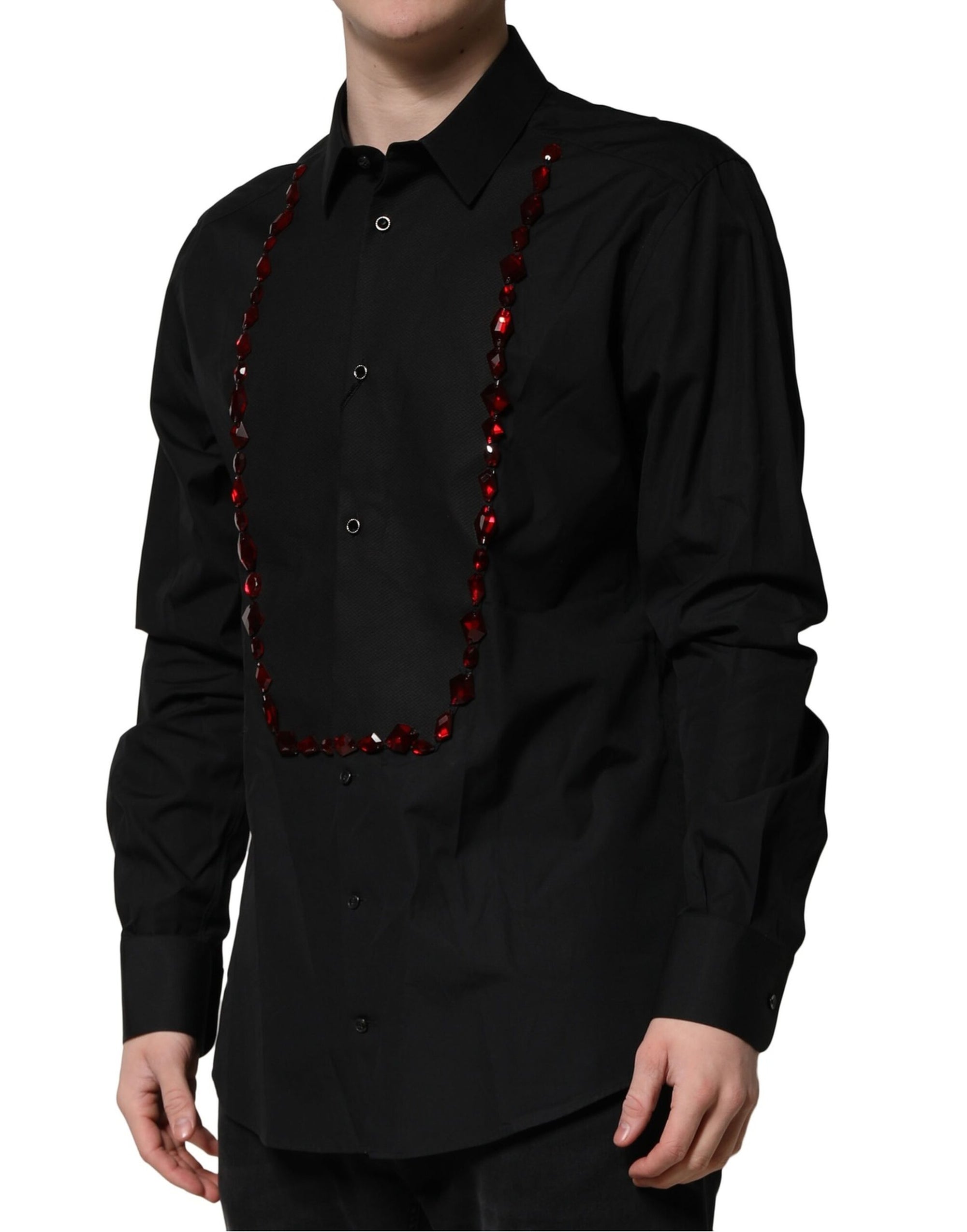 Chemise habillée noire et dorée Dolce &amp; Gabbana pour homme