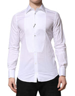 Chemise habillée en coton Dolce &amp; Gabbana White GOLD Crown