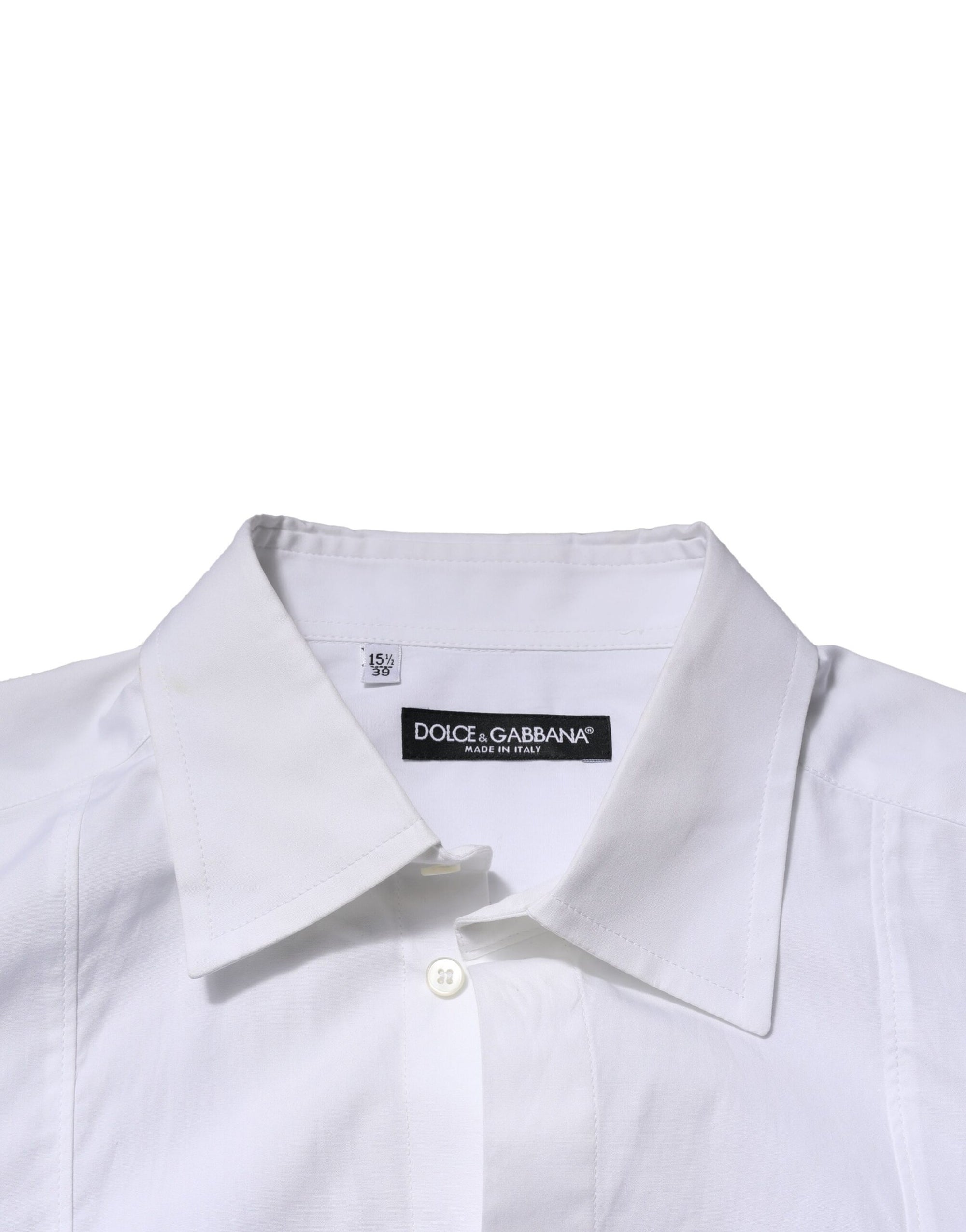 Chemise habillée en popeline de coton blanche Dolce &amp; Gabbana pour homme