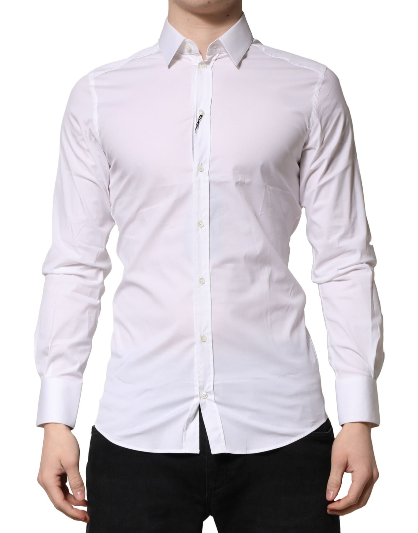 Chemise habillée en coton blanc Dolce & Gabbana pour homme