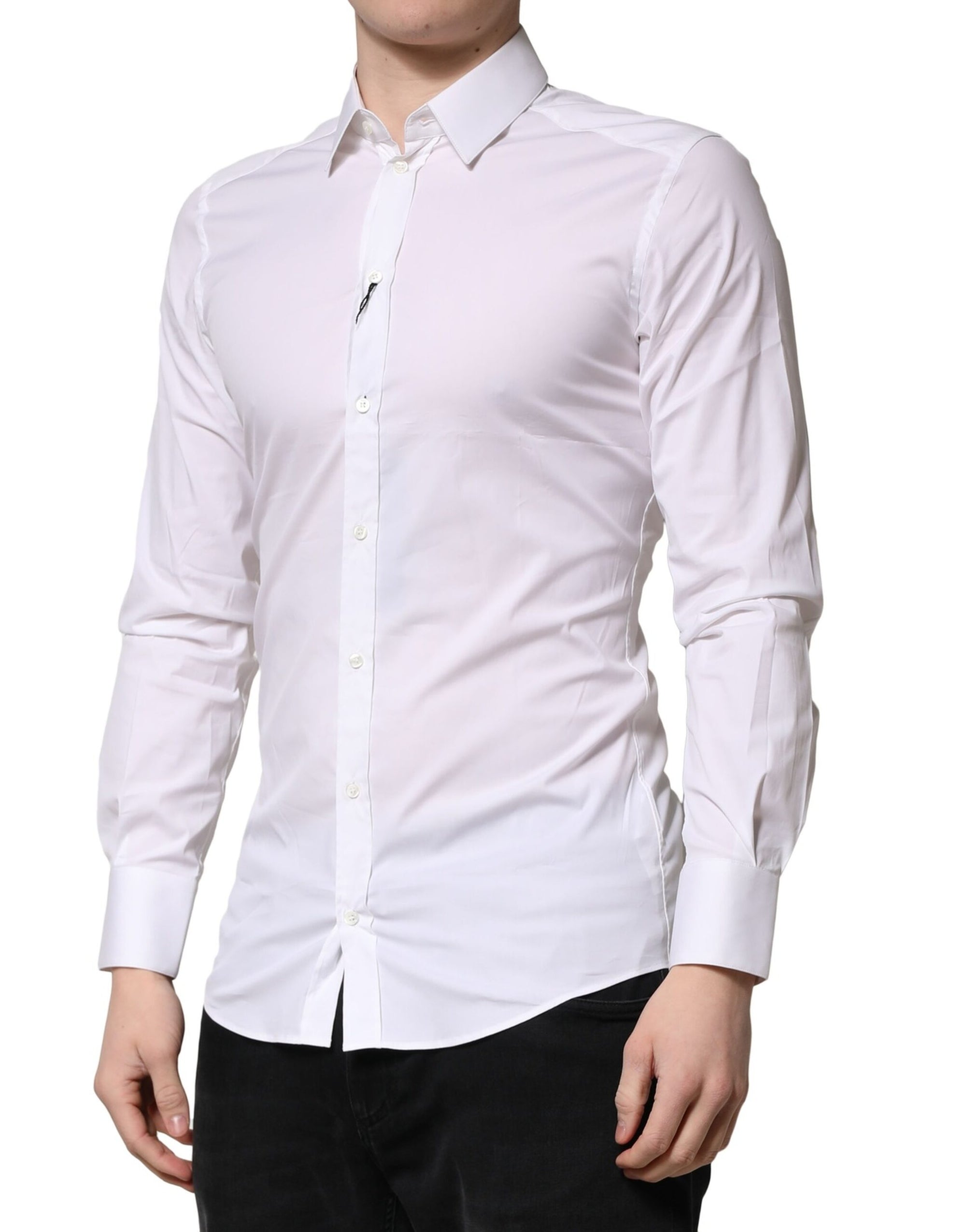 Chemise habillée en coton blanc Dolce &amp; Gabbana pour homme