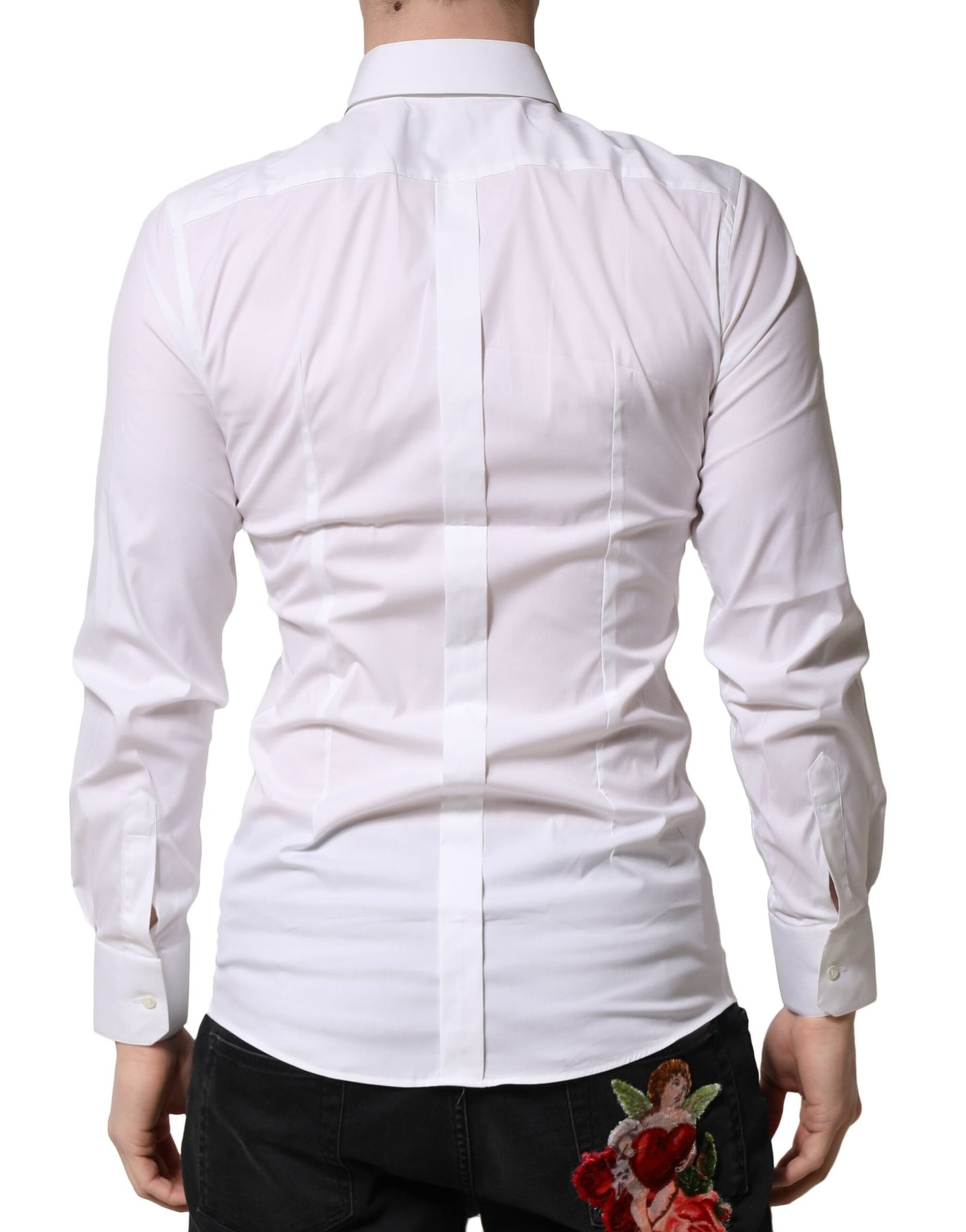 Chemise habillée en coton blanc Dolce &amp; Gabbana pour homme