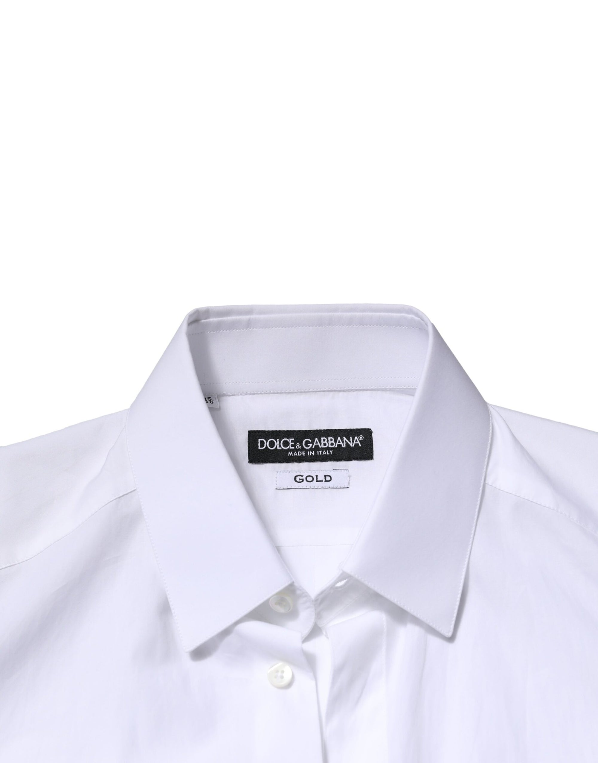 Chemise habillée pour homme Dolce &amp; Gabbana blanche et dorée avec motif couronne et abeille