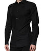 Chemise habillée à manches longues Dolce &amp; Gabbana noire et dorée