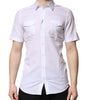Chemise décontractée à manches courtes en coton blanc Dolce &amp; Gabbana