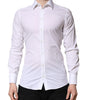 Chemise habillée à manches longues Dolce &amp; Gabbana pour homme, couleur or blanc