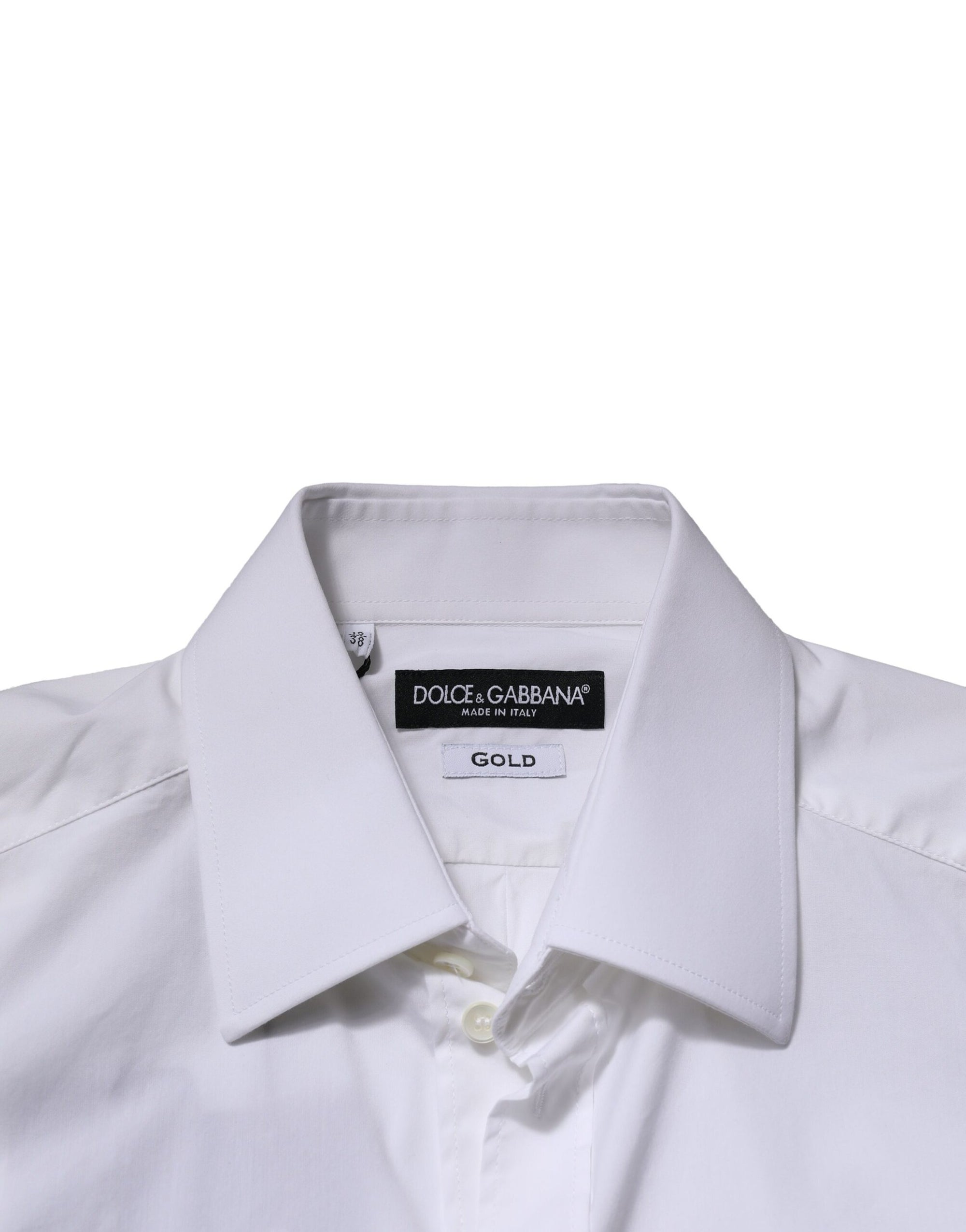 Chemise habillée à manches longues Dolce &amp; Gabbana pour homme, couleur or blanc
