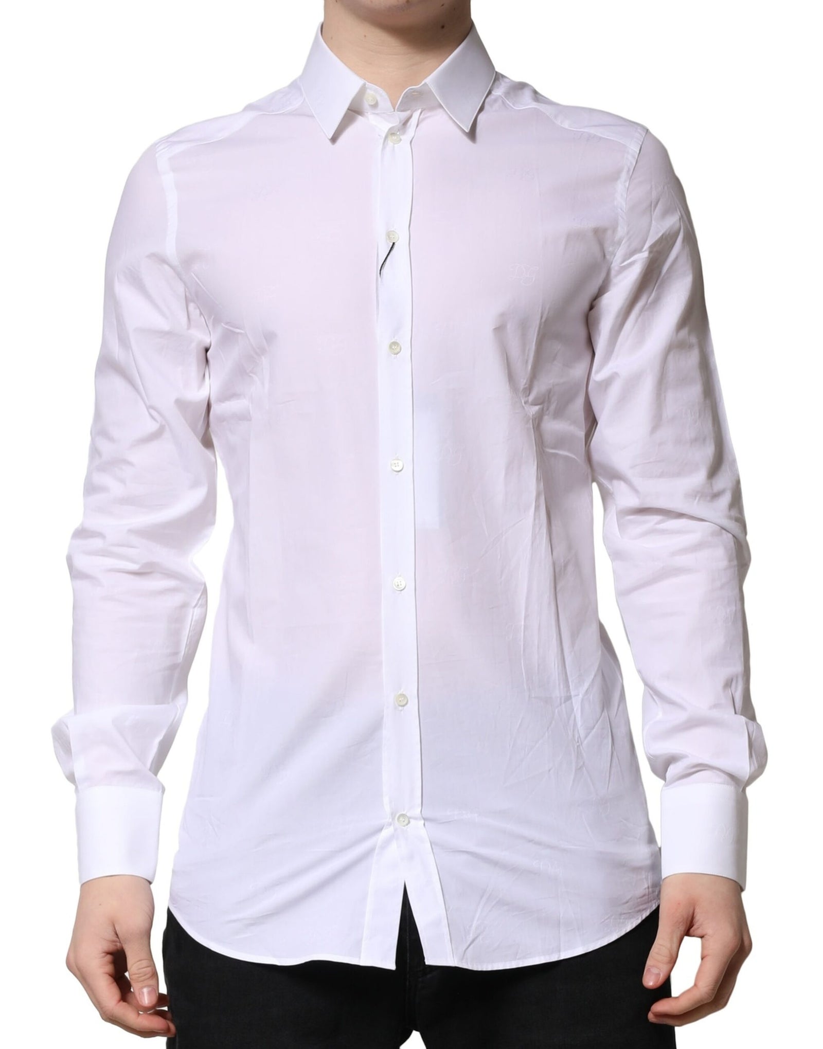 Chemise habillée à manches longues Dolce &amp; Gabbana White GOLD