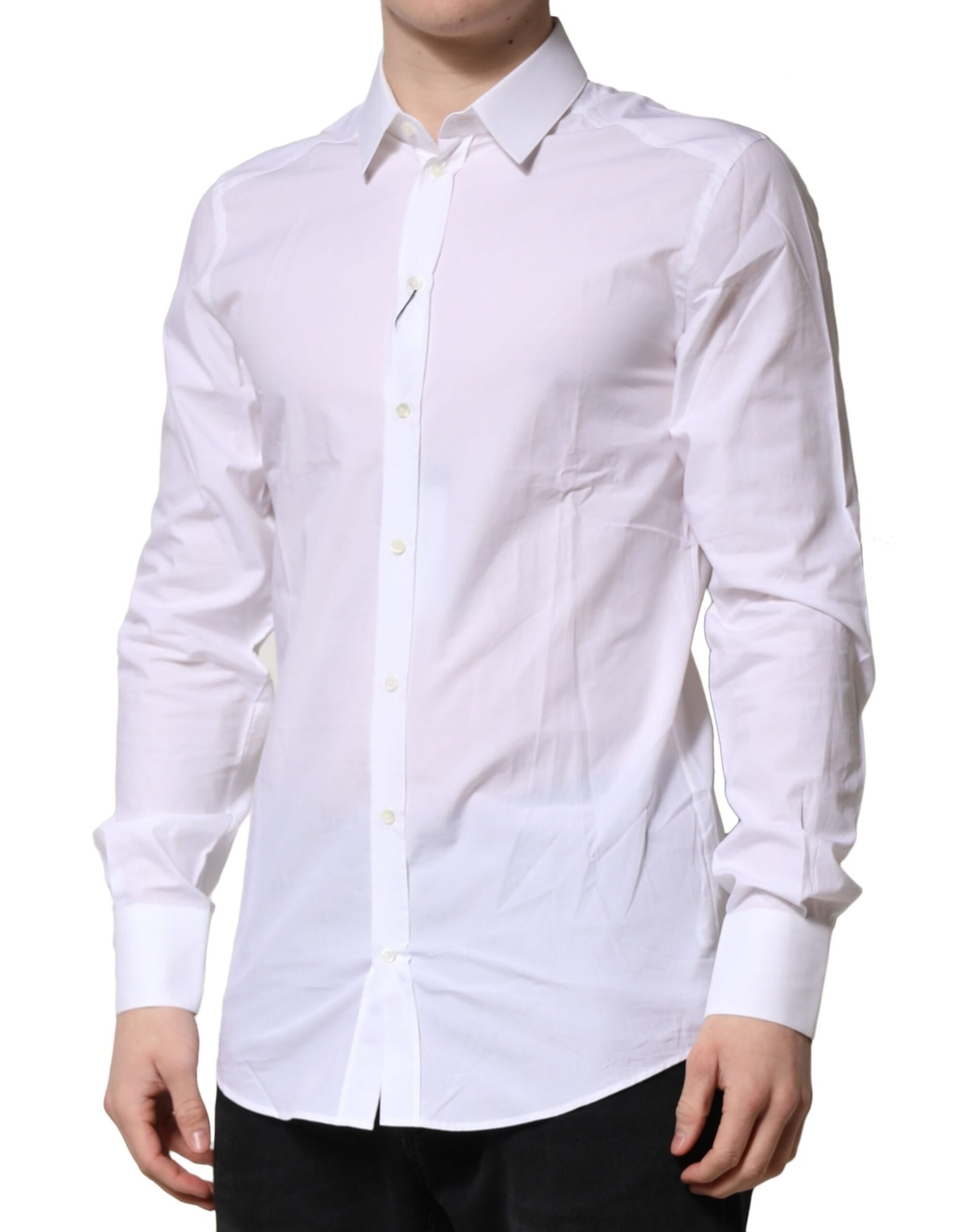 Chemise habillée à manches longues Dolce &amp; Gabbana White GOLD