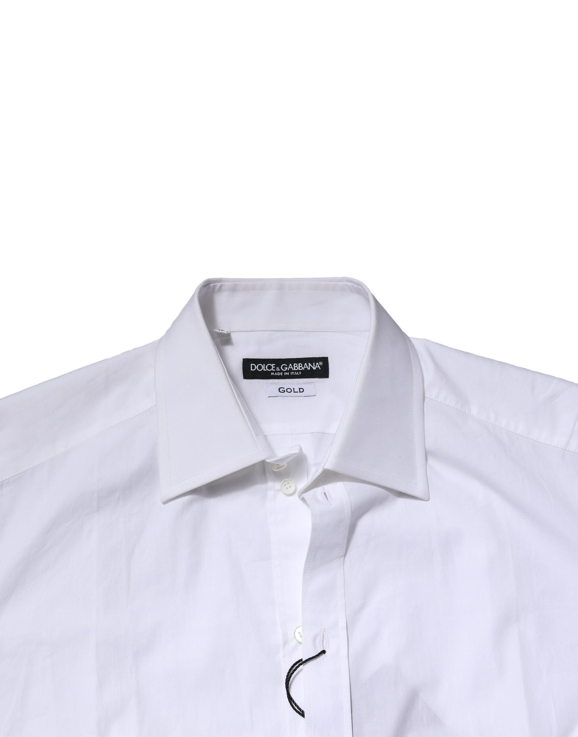 Chemise habillée à manches longues en coton blanc Dolce &amp; Gabbana