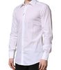 Chemise habillée à manches longues en coton blanc Dolce &amp; Gabbana