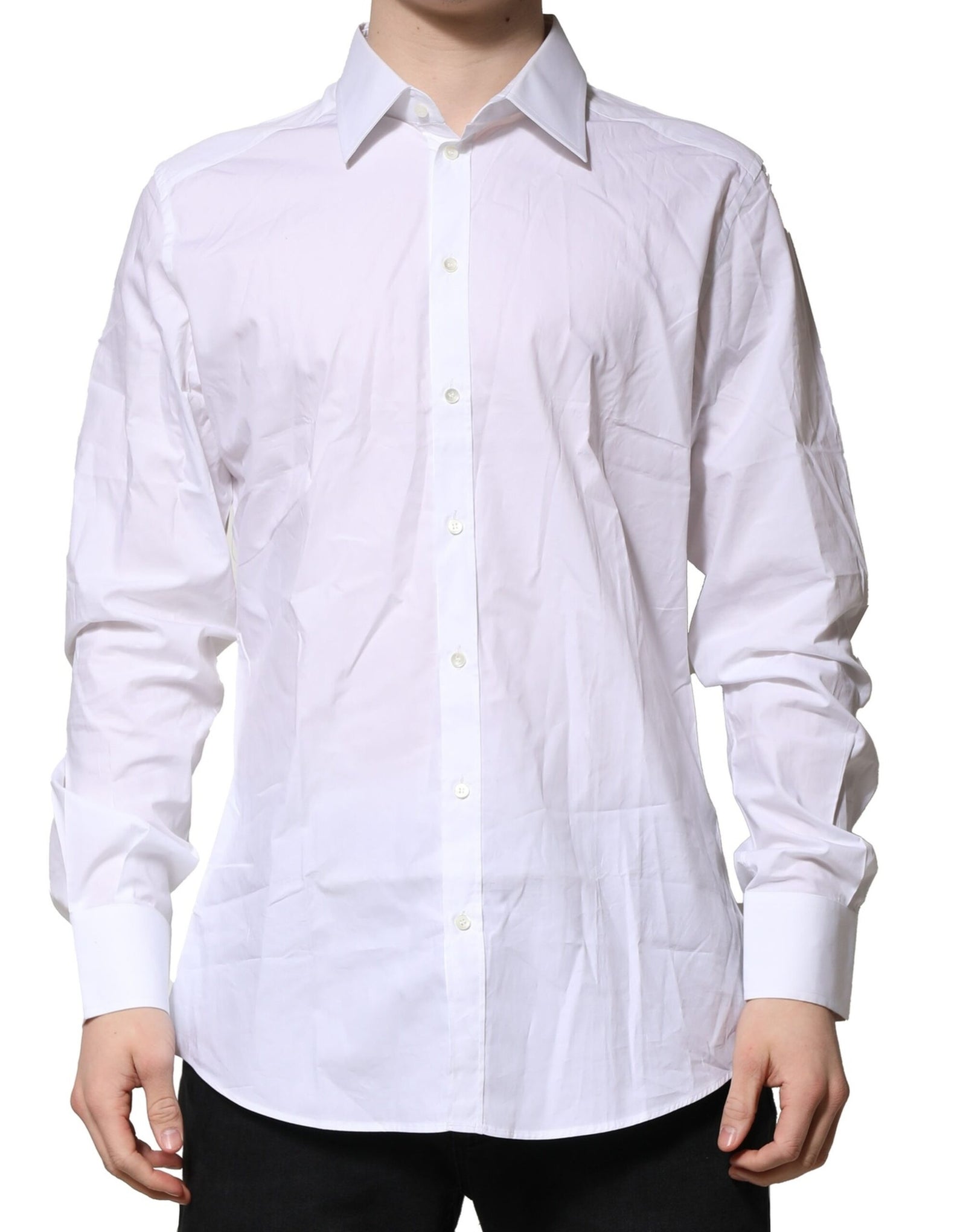 Chemise habillée à manches longues Dolce &amp; Gabbana White GOLD