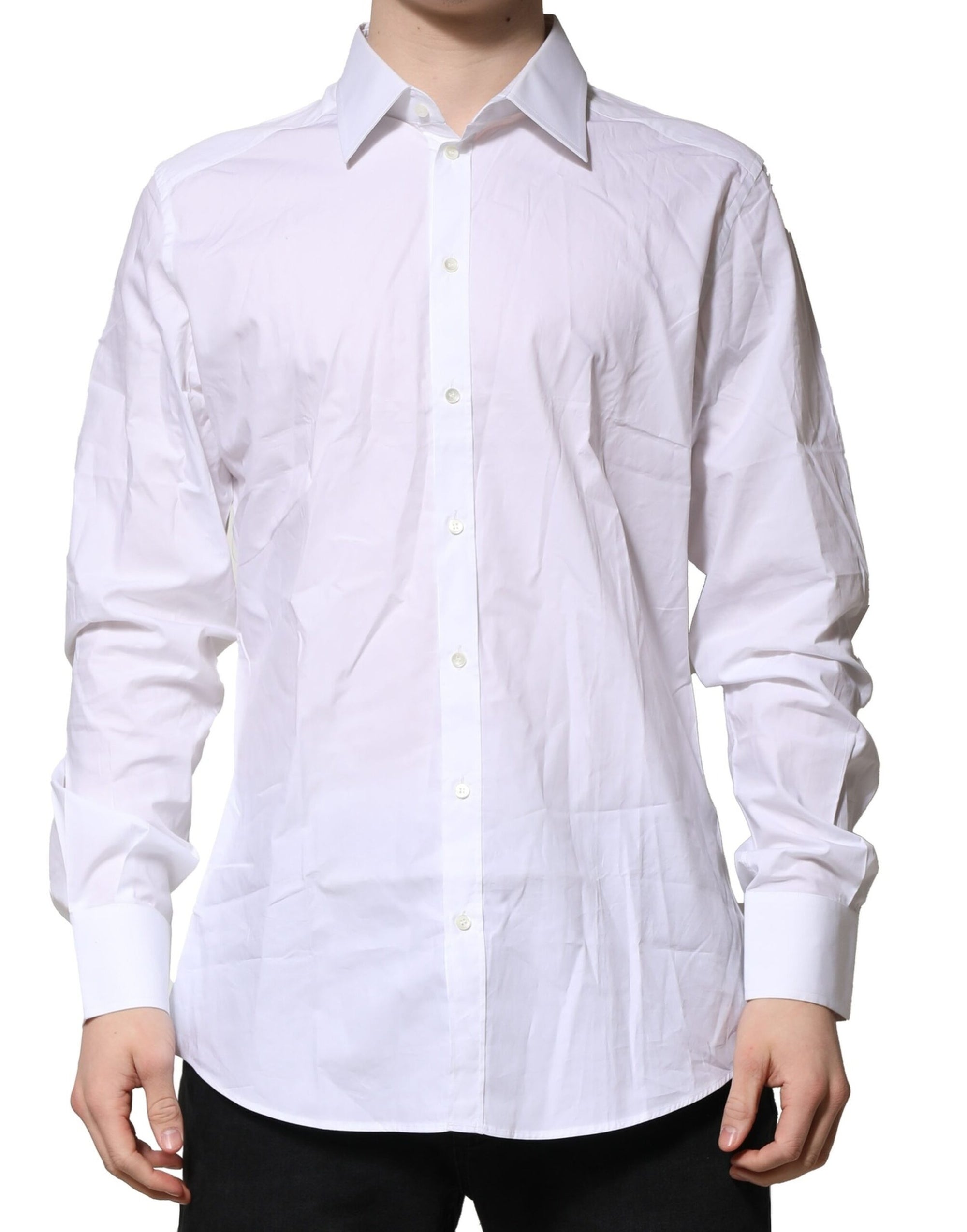 Chemise habillée à manches longues Dolce &amp; Gabbana White GOLD