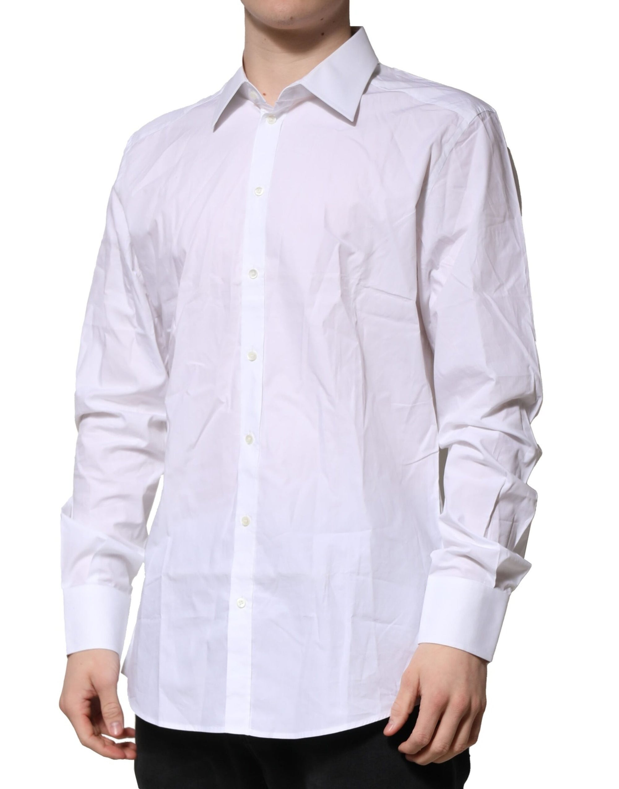Chemise habillée à manches longues Dolce &amp; Gabbana White GOLD