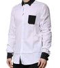 Chemise habillée blanche à pois dorés Dolce &amp; Gabbana pour homme