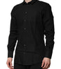 Chemise habillée à manches longues Dolce &amp; Gabbana noire et dorée