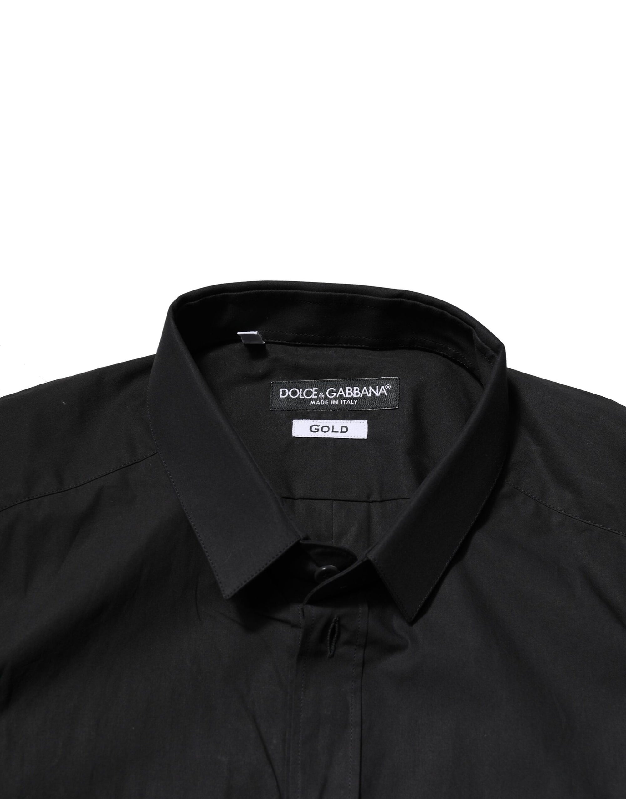 Chemise habillée à manches longues Dolce &amp; Gabbana noire et dorée