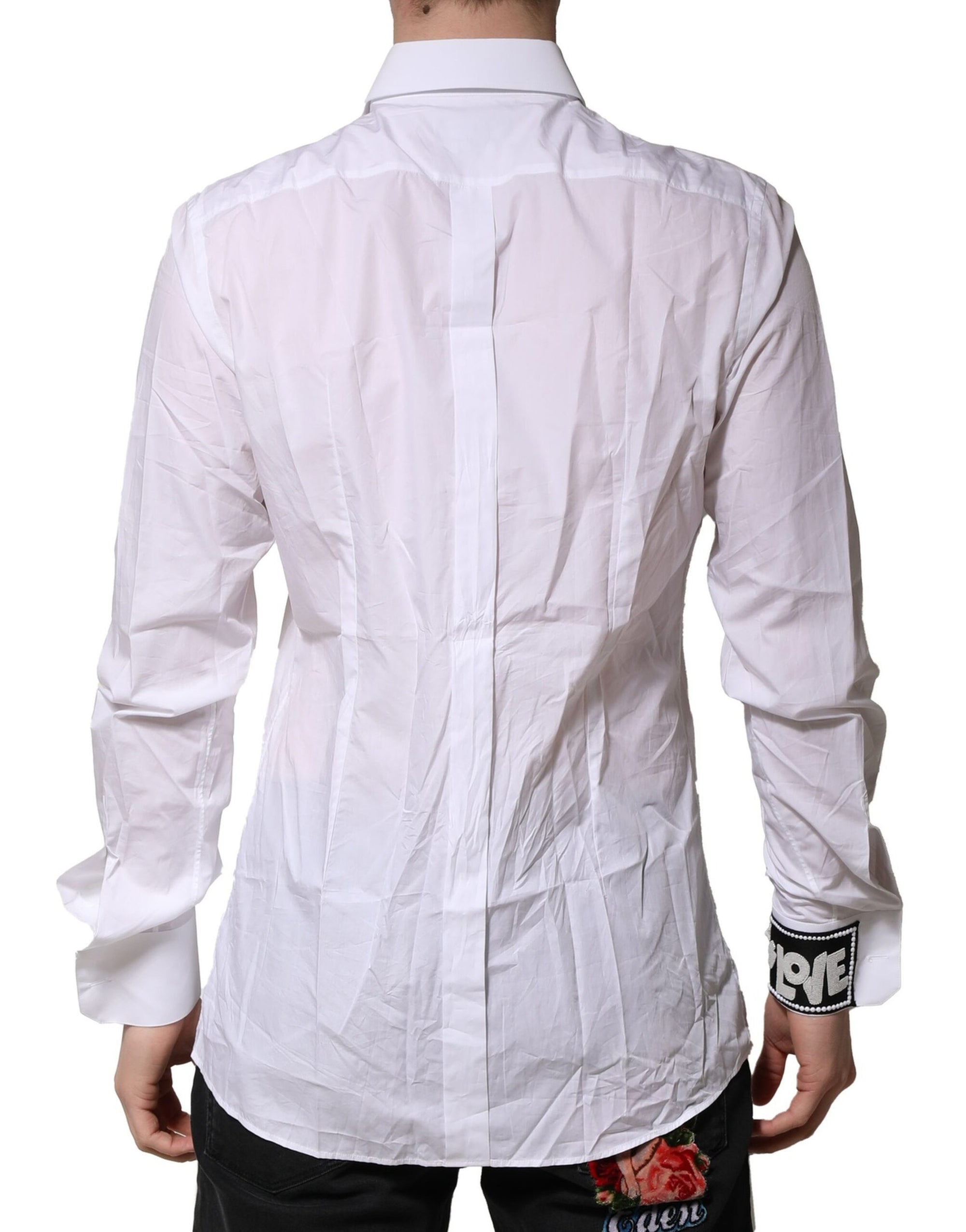 Chemise habillée en coton blanc Dolce &amp; Gabbana pour homme