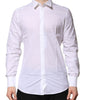Dolce & Gabbana White Cotton GOLD Long Sleeves Formal Shirt
